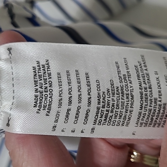 Adidas White with Blue, Black & Grey Stripes Polo style shirt size XL - Picture 5 of 7